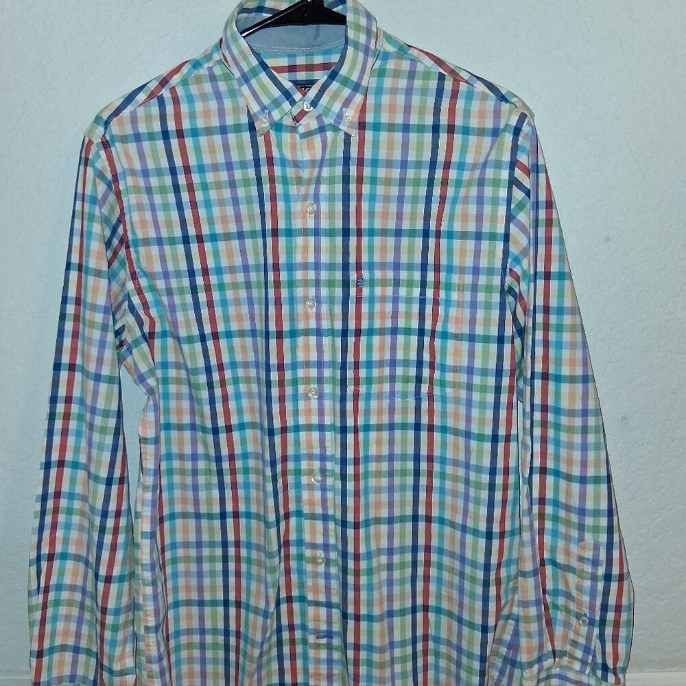 IZOD Men's Colorful Plaid Button up Shirt Size S/P